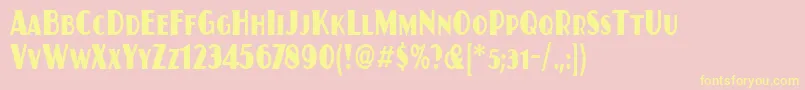 JuanitaCondensedItc Font – Yellow Fonts on Pink Background