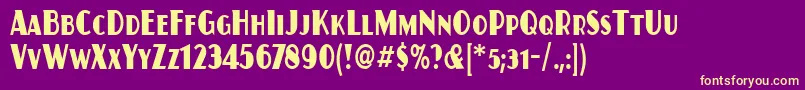 JuanitaCondensedItc Font – Yellow Fonts on Purple Background