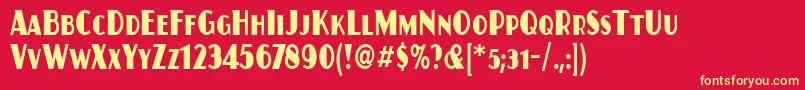 JuanitaCondensedItc Font – Yellow Fonts on Red Background