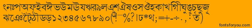 Bengalidhakassk Font – Black Fonts on Orange Background