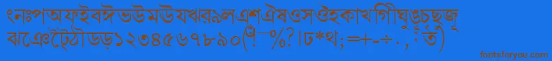 Czcionka Bengalidhakassk – brązowe czcionki na niebieskim tle