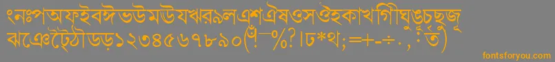 Czcionka Bengalidhakassk – pomarańczowe czcionki na szarym tle