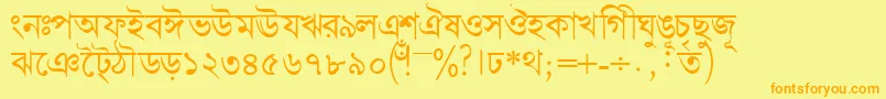 Bengalidhakassk Font – Orange Fonts on Yellow Background