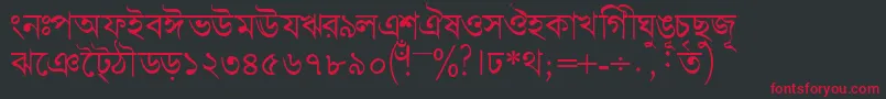 Bengalidhakassk Font – Red Fonts on Black Background