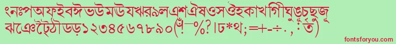 Bengalidhakassk Font – Red Fonts on Green Background