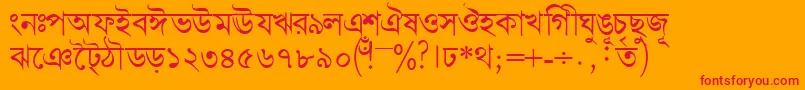 Bengalidhakassk Font – Red Fonts on Orange Background