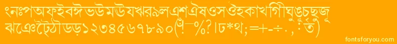 Bengalidhakassk Font – Yellow Fonts on Orange Background