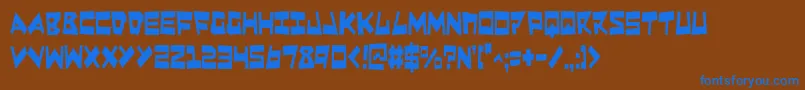 フォントQuakec – 茶色の背景に青い文字