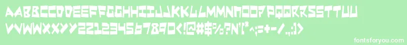 フォントQuakec – 緑の背景に白い文字