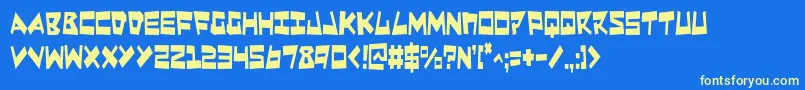 フォントQuakec – 黄色の文字、青い背景