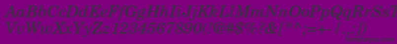 Шрифт NewcenturyschlbkltstdIt – чёрные шрифты на фиолетовом фоне