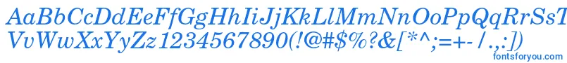 NewcenturyschlbkltstdIt Font – Blue Fonts on White Background