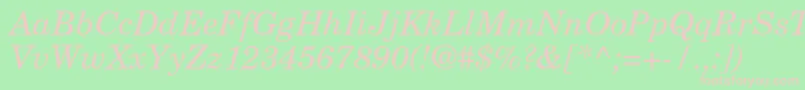 NewcenturyschlbkltstdIt Font – Pink Fonts on Green Background
