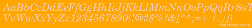 NewcenturyschlbkltstdIt Font – Pink Fonts on Orange Background