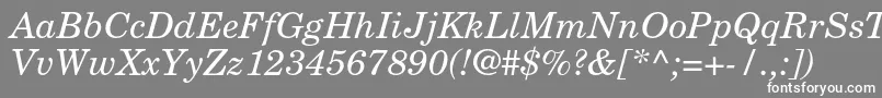 NewcenturyschlbkltstdIt Font – White Fonts on Gray Background