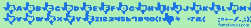 Texas Font – Blue Fonts on Green Background