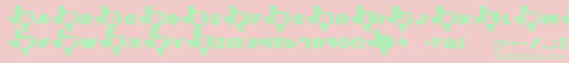 フォントTexas – ピンクの背景に緑の文字
