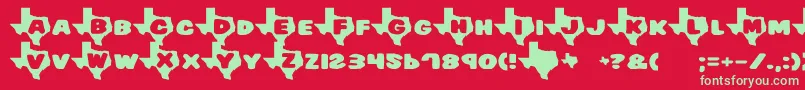 Texas Font – Green Fonts on Red Background