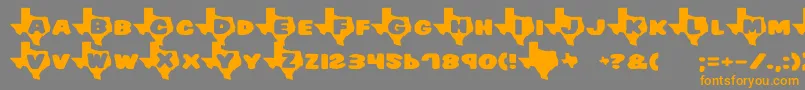 Texas Font – Orange Fonts on Gray Background