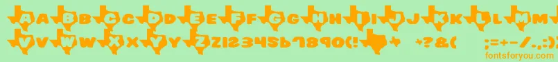 Texas Font – Orange Fonts on Green Background