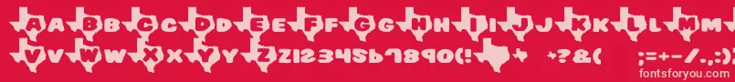 Texas Font – Pink Fonts on Red Background