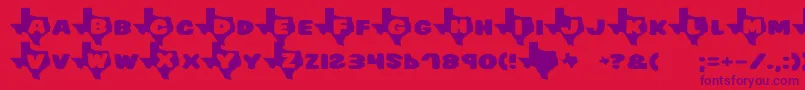 Texas Font – Purple Fonts on Red Background