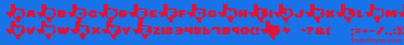 Texas Font – Red Fonts on Blue Background