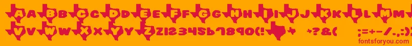Texas Font – Red Fonts on Orange Background