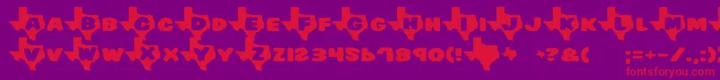 Texas Font – Red Fonts on Purple Background