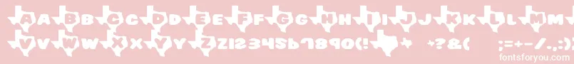 Texas Font – White Fonts on Pink Background