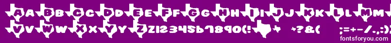 Texas Font – White Fonts on Purple Background
