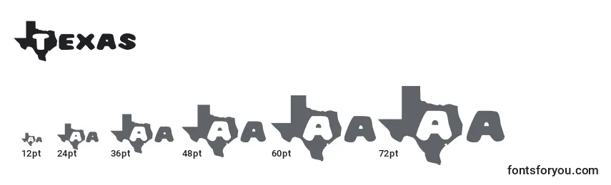 Размеры шрифта Texas