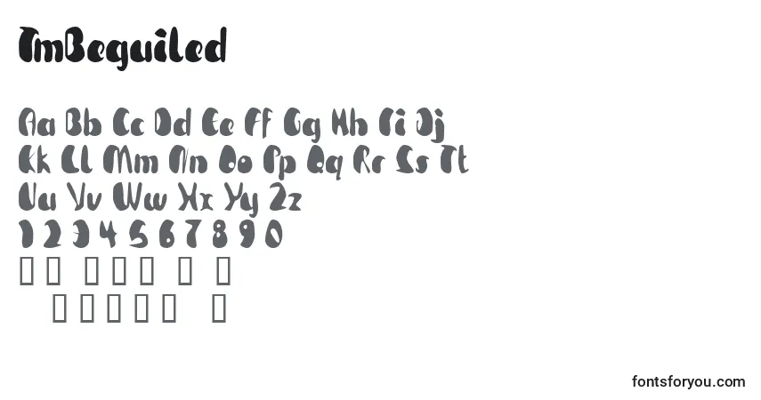 Шрифт TmBeguiled – алфавит, цифры, специальные символы