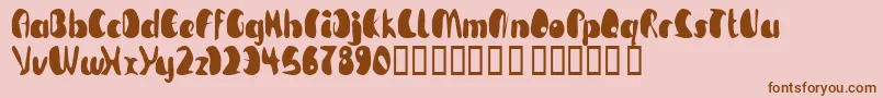 Fonte TmBeguiled – fontes marrons em um fundo rosa