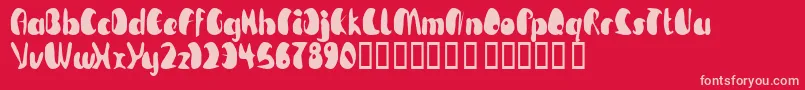 TmBeguiled Font – Pink Fonts on Red Background