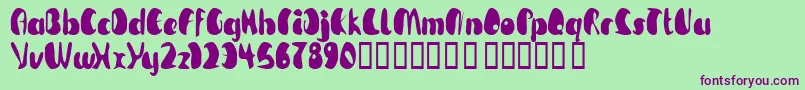 TmBeguiled Font – Purple Fonts on Green Background