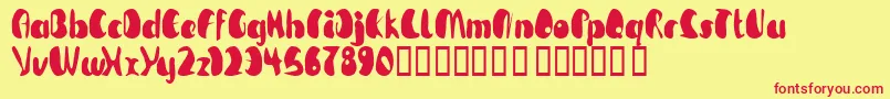 TmBeguiled Font – Red Fonts on Yellow Background