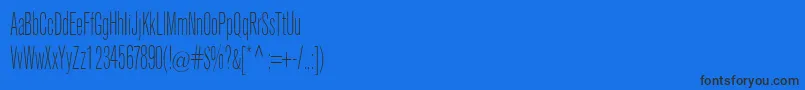 フォントKeytinLight – 黒い文字の青い背景