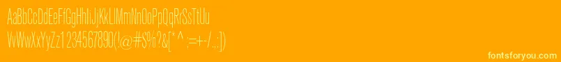 KeytinLight-Schriftart – Gelbe Schriften auf orangefarbenem Hintergrund