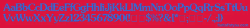 SouvenirMedium Font – Blue Fonts on Red Background