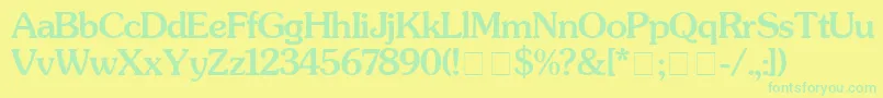 SouvenirMedium Font – Green Fonts on Yellow Background