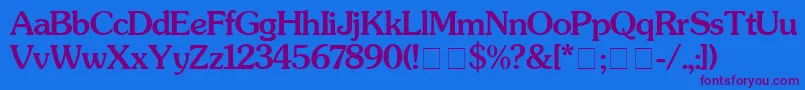 SouvenirMedium Font – Purple Fonts on Blue Background