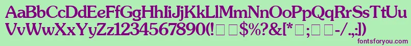 SouvenirMedium Font – Purple Fonts on Green Background