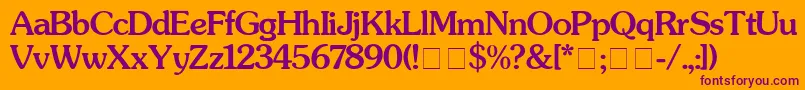 Шрифт SouvenirMedium – фиолетовые шрифты на оранжевом фоне