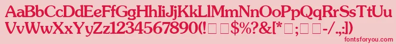 SouvenirMedium Font – Red Fonts on Pink Background