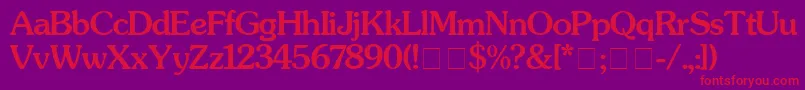SouvenirMedium Font – Red Fonts on Purple Background