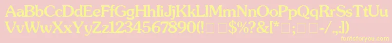 SouvenirMedium Font – Yellow Fonts on Pink Background