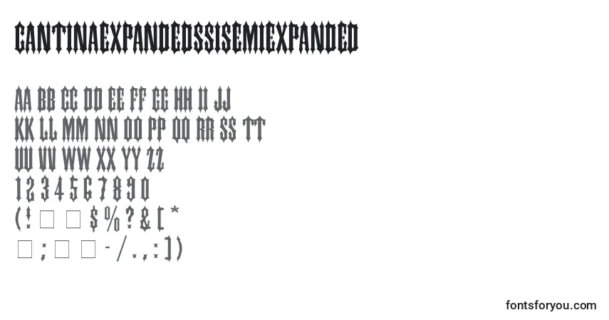 Czcionka CantinaExpandedSsiSemiExpanded – alfabet, cyfry, specjalne znaki