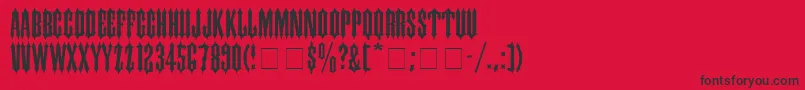フォントCantinaExpandedSsiSemiExpanded – 赤い背景に黒い文字