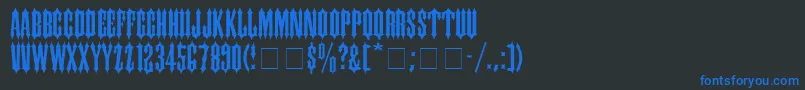Шрифт CantinaExpandedSsiSemiExpanded – синие шрифты на чёрном фоне